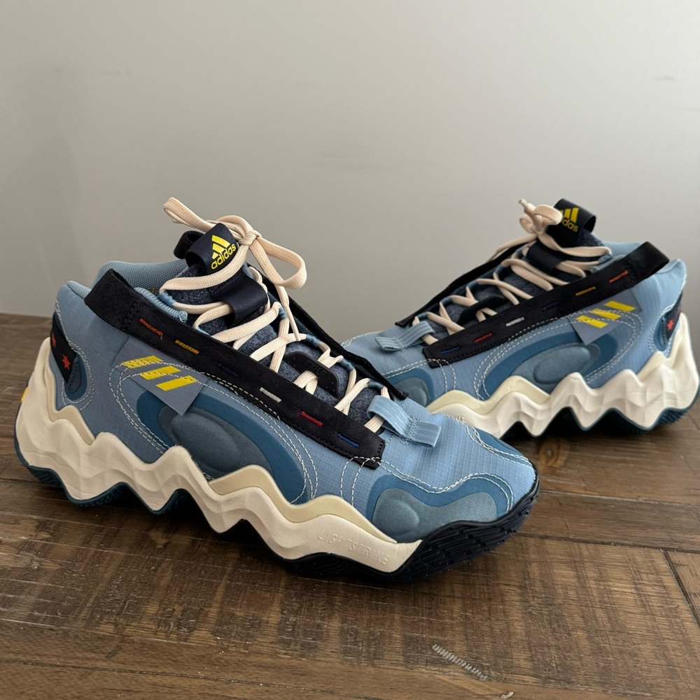 Women's adidas Exhibit B Candace Parker Mid Top Basketball Shoes GZ2375 Blue - Picture 1 of 10